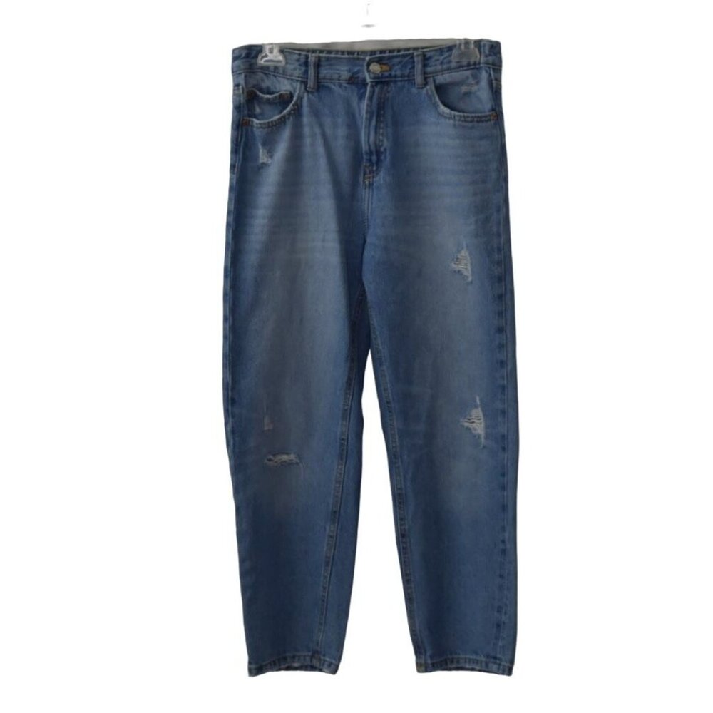 Zara Girls Mom Fit Jeans Size 13-14 Distressed Denim